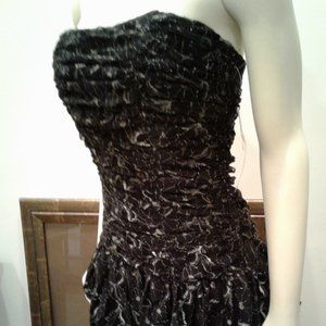 My MICHELLE Strapless Floral Silver Dress Size L